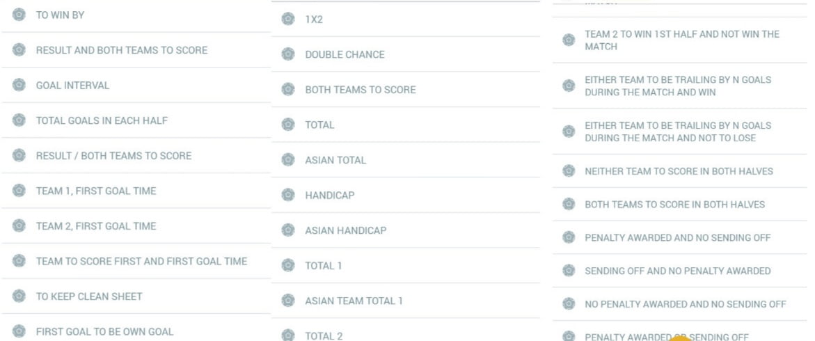 اپشن های سایت مل بت melbet