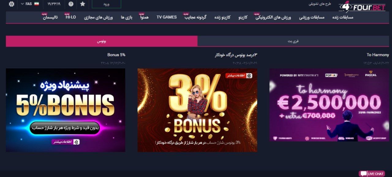 بونوس های سایت فوربت