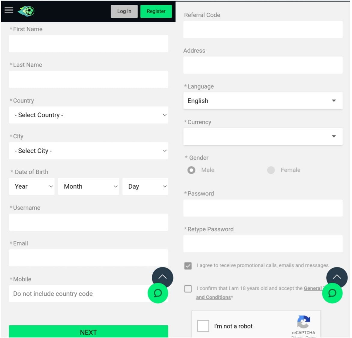 اموزش ثبت نام در سایت های شرط بندی