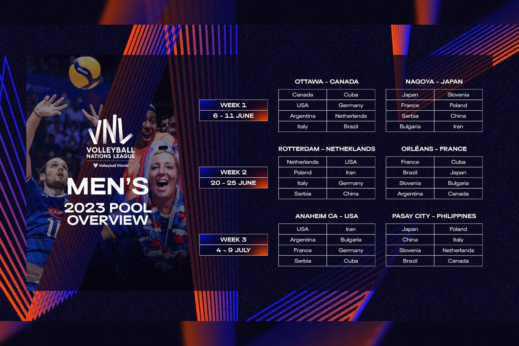 برنامه مسابقات ایران والیبال