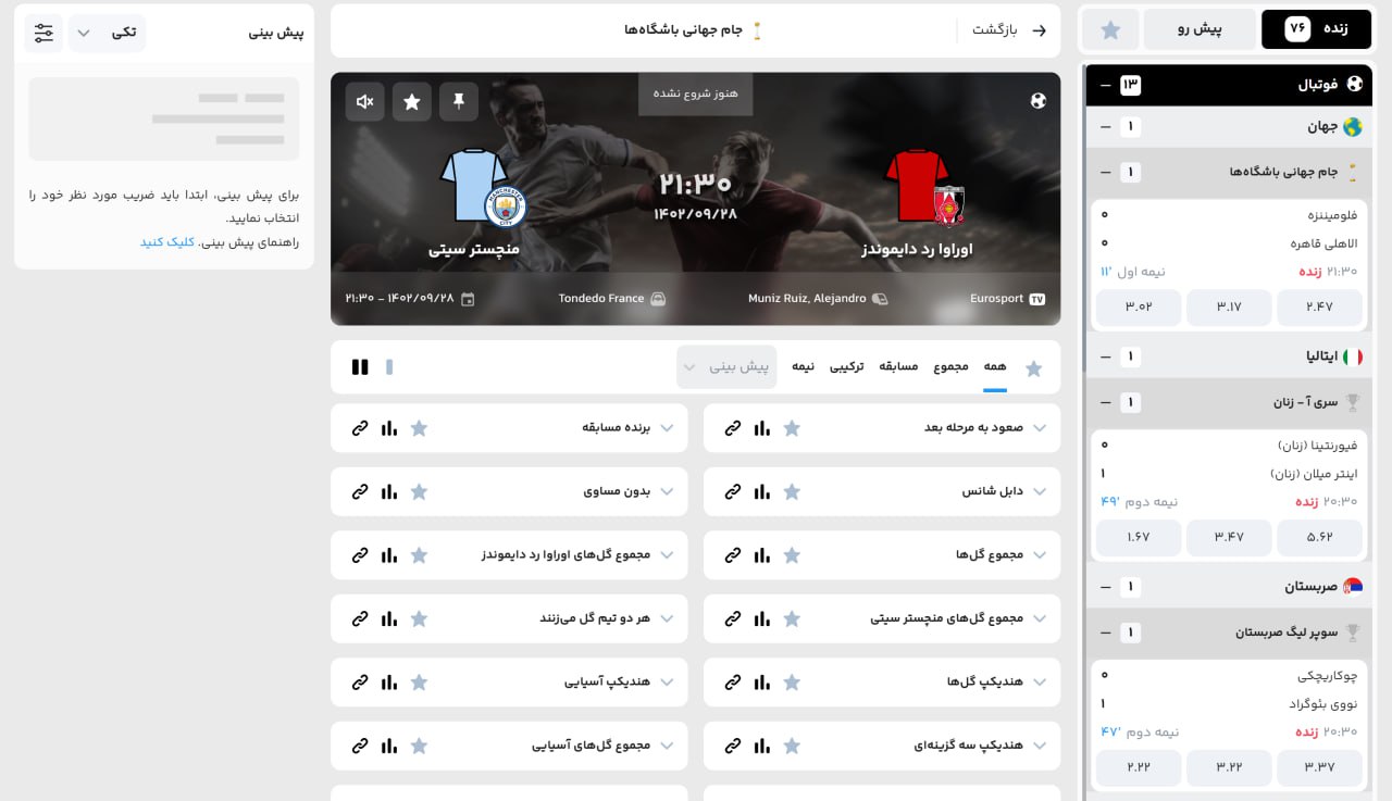 آپشن های گلی بت