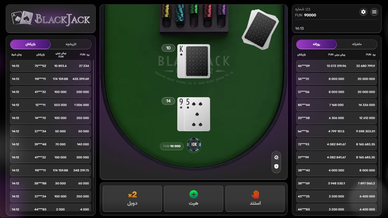 قوانین بازی 21 در betfa