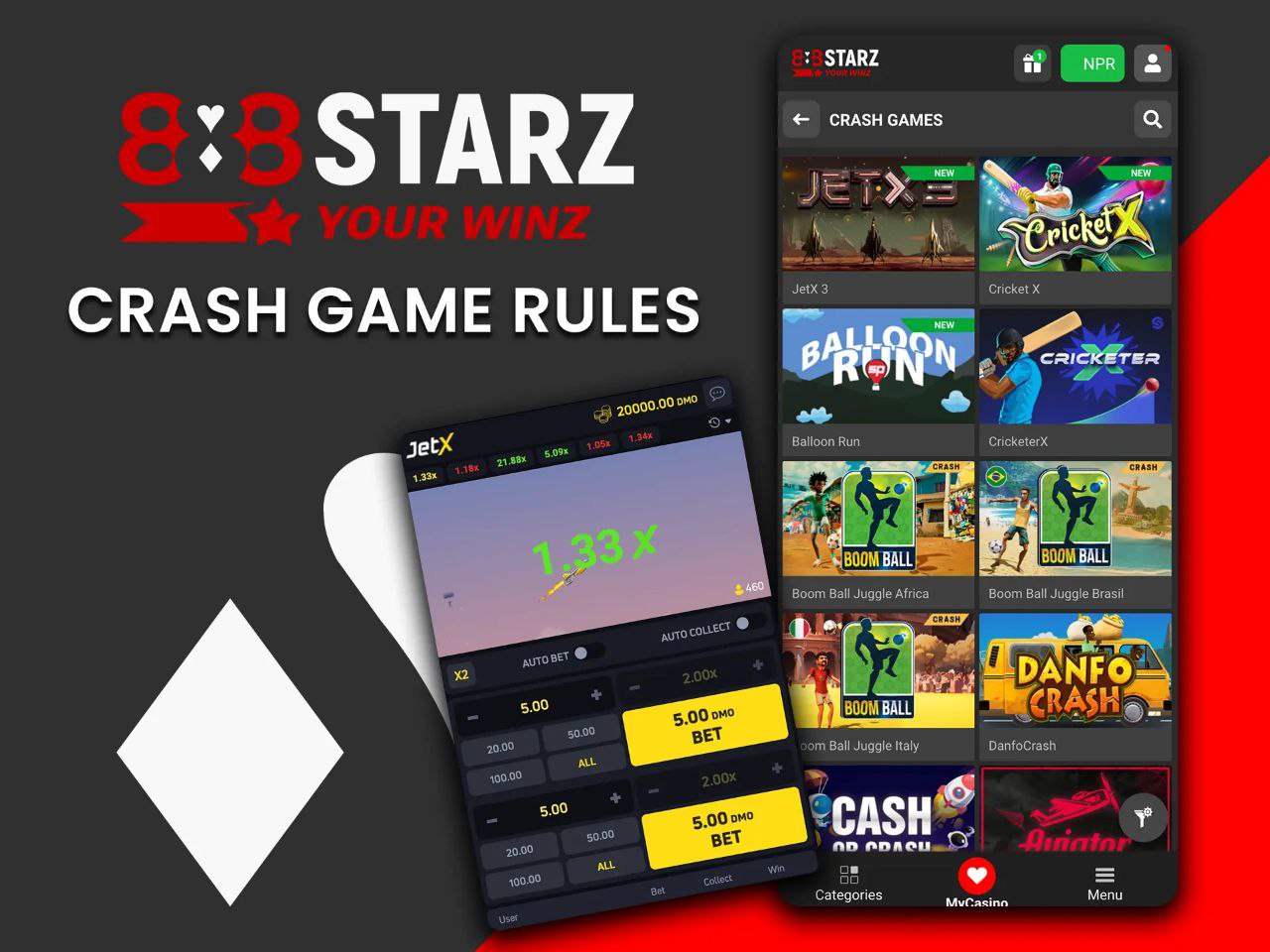 بازی انفجار در سایت 888Starz