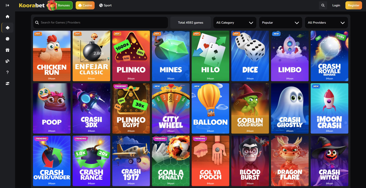 بازی های کازینو کورا بت