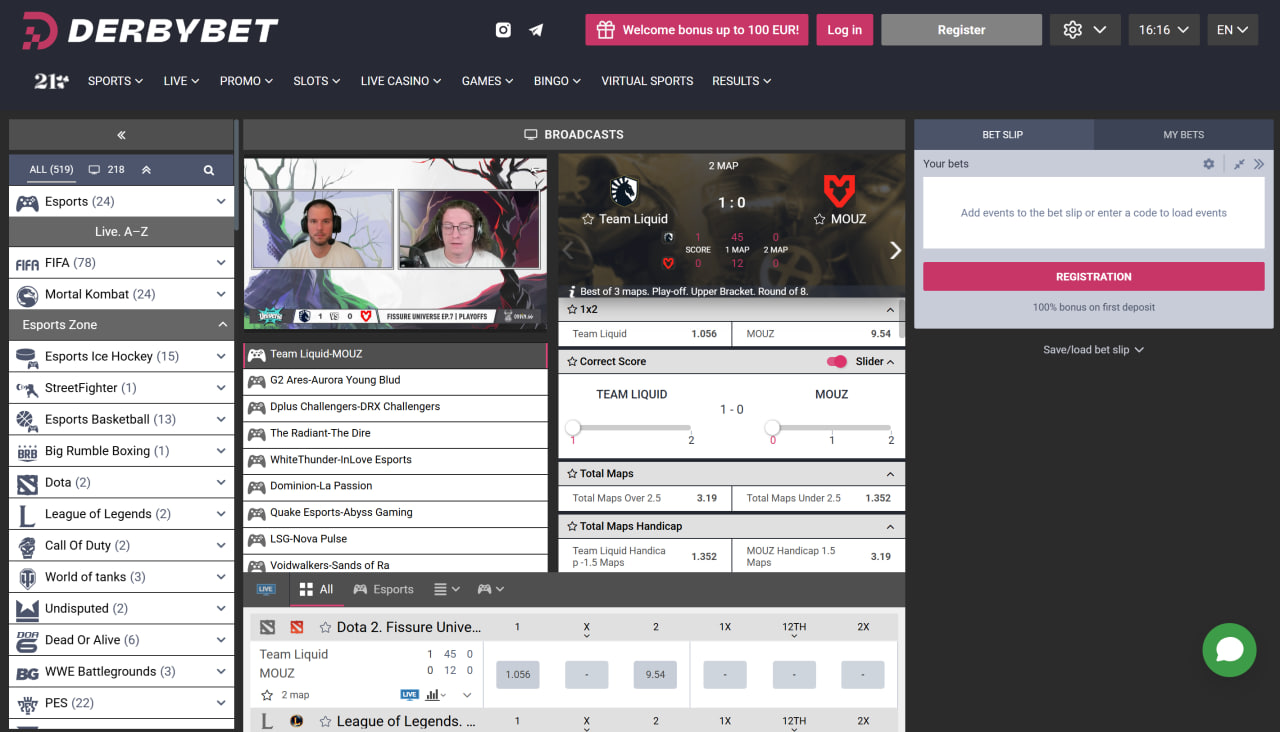 بازی های سایبری سایت Derby Bet