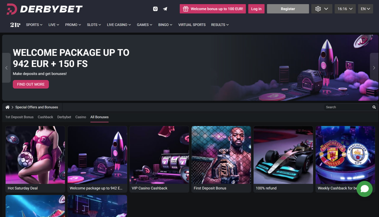 بونوس های سایت دربی بت