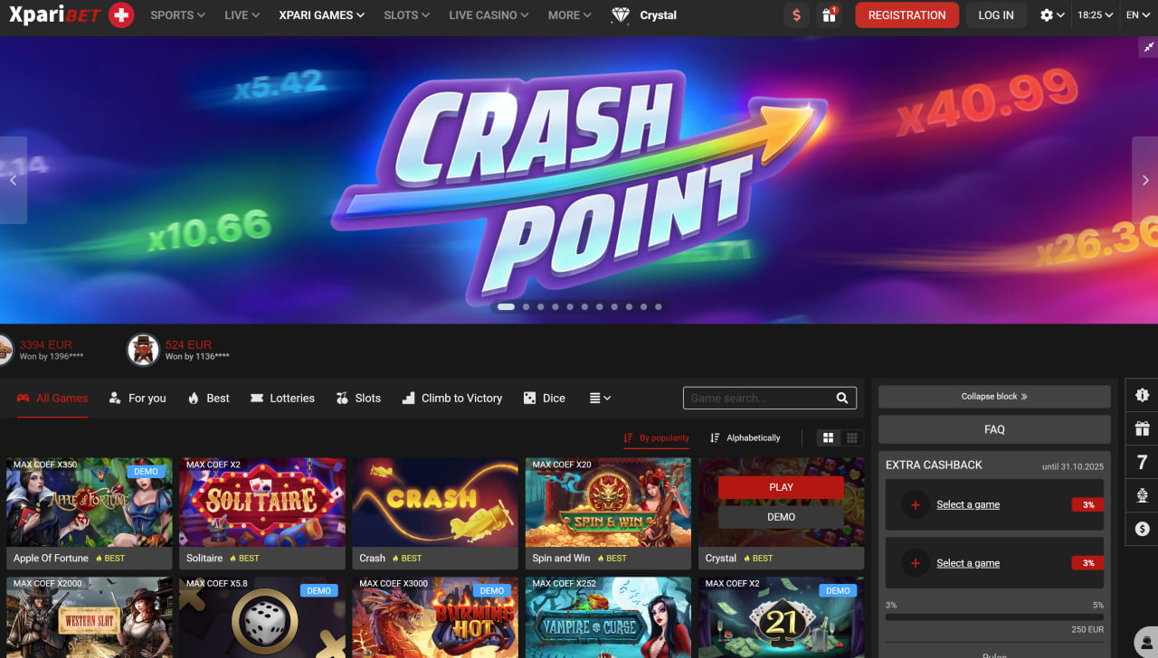 بازی های کازینو XpariBet