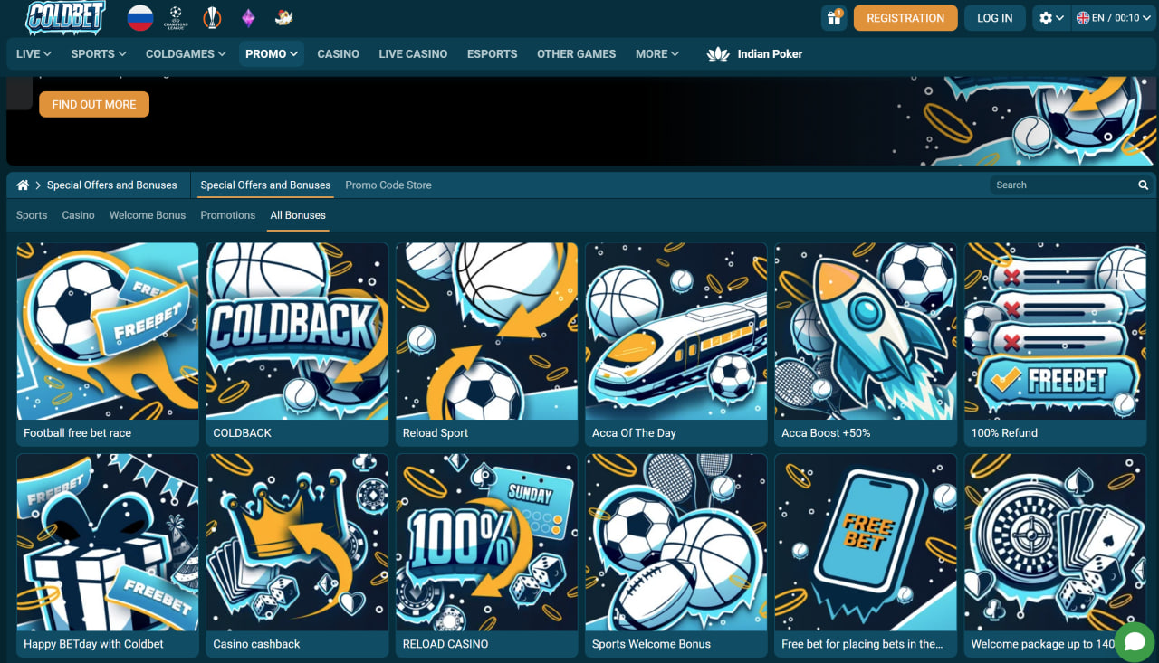 بونوس های سایت کلد بت