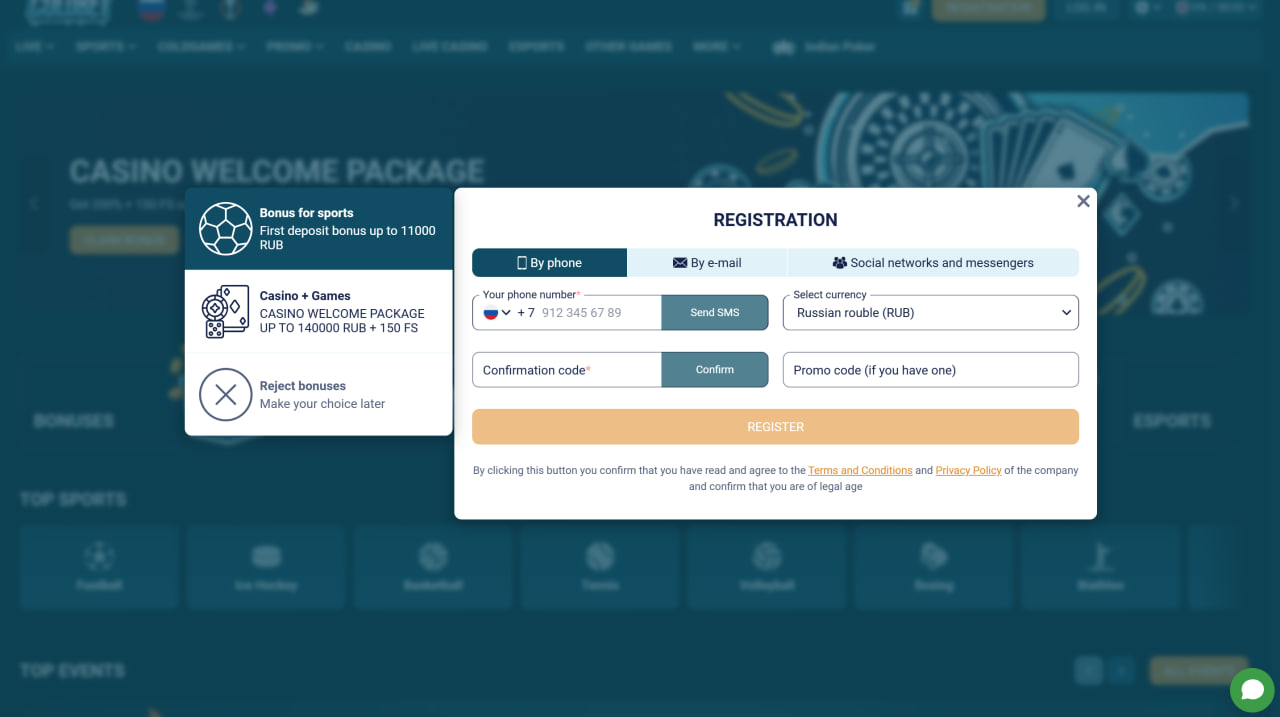 ثبت نام در سایت Coldbet