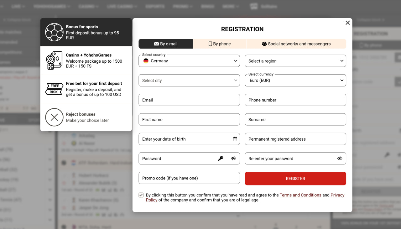 ثبت نام در یوهوهو بت